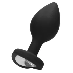 Ouch! Plug Bijou Anal Silicone Heart Noir 7 x 3.5 cm